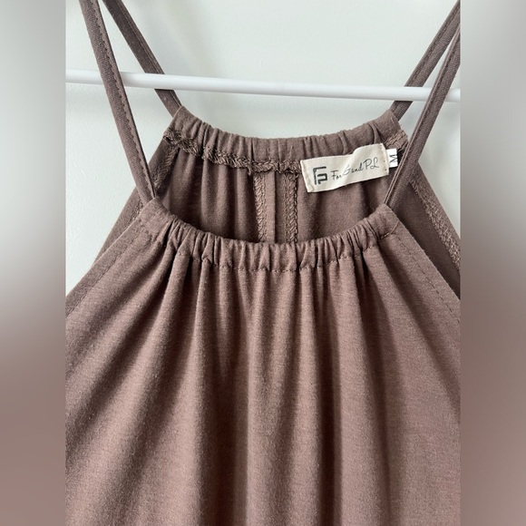 Khaki/Brown Casual Maxi Halter Dress, Size M - Picture 3 of 7